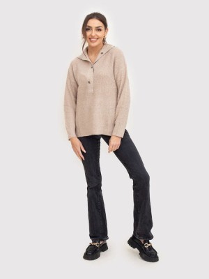 Brązowy sweter guziki (S/M)