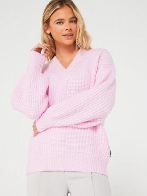 Różowy dzianinowy sweter (L)