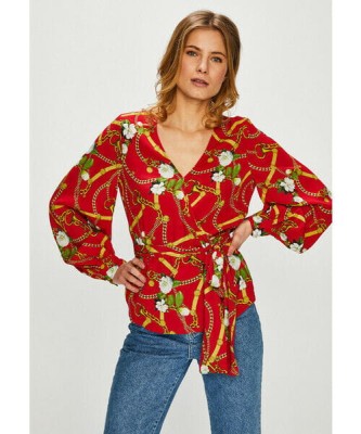 Czerwona bluza wzór pasek (M)