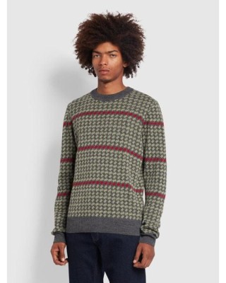 Szary dzianinowy sweter wzór (2XL)