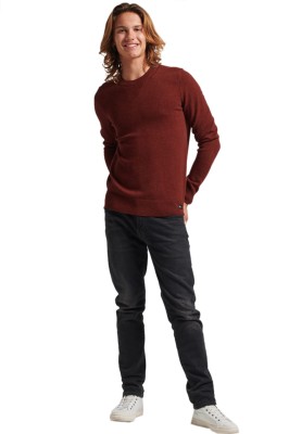 Bordowy klasyczny sweter (2XL)