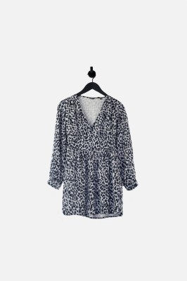 Popielata sukienka wzór zwierzęcy (36)