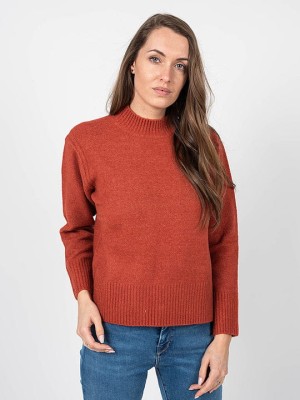 Rdzawy sweter stójka (XS)