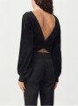 Czarny sweter odkryte plecy (M)