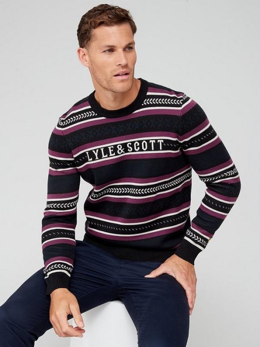 Czarny sweter paski (M)