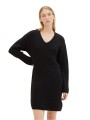 Czarna dzianinowa sukienka v neck (36)