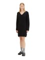 Czarna dzianinowa sukienka v neck (36)