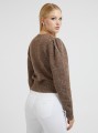 Brązowy melanżowy sweter (S)