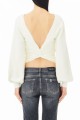Sweter ecru odkryte plecy (XL)