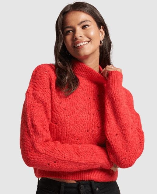 Czerwony krótki sweter (42)