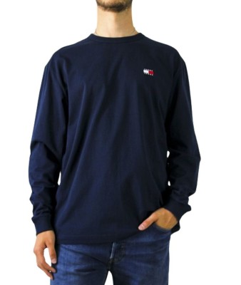Granatowy t-shirt długi rękaw (M)