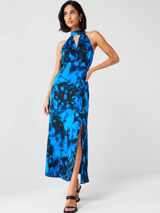 Niebieska sukienka midi wzór (44)