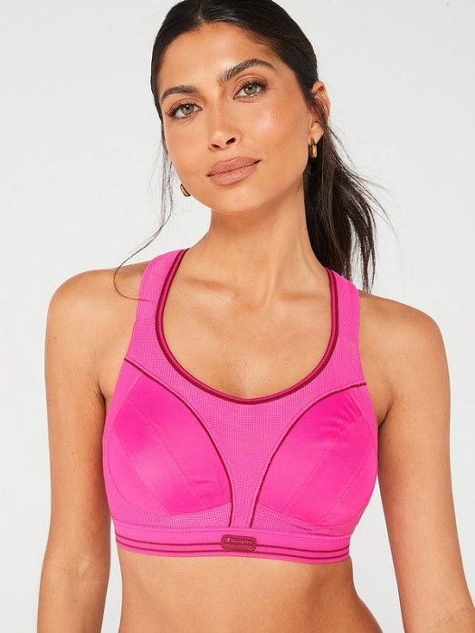 Różowy logowany bralet (70D)