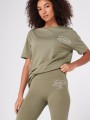 Oliwkowe legginsy nadruk (50)