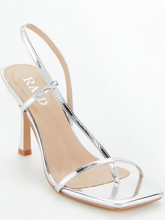 Srebrne sandały obcasy (40)