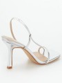 Srebrne sandały obcasy (40)