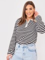 Dwukolorowy sweter paski zamek (36)