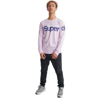 Liliowa koszulka długi rękaw logo (S)