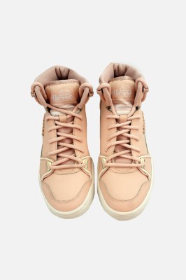 Różowe wysokie sneakersy logo (37)