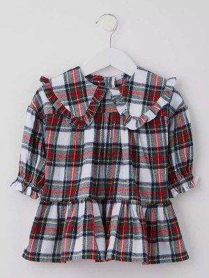 Kolorowa sukienka krata (9-12M)