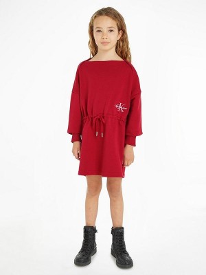 Czerwona dresowa sukienka (14L)