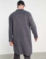 Grafitowy płaszcz guziki (2XL)