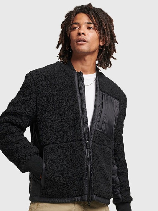 Czarna polarowa kurtka zamek (M)