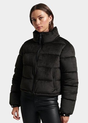 Czarna welurowa kurtka (40)