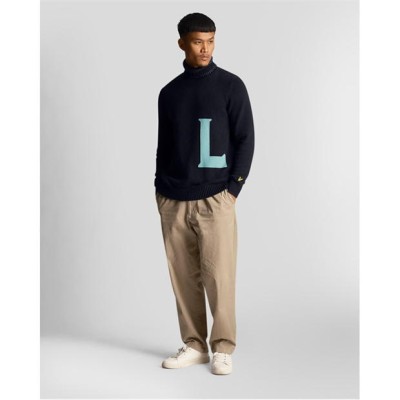Granatowy sweter golf (M)
