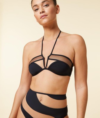 Czarny biustonosz cut out (M)