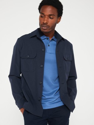 Granatowa koszula wierzchnia guziki (S)