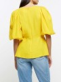 Żółta bluzka v neck zamek (32)