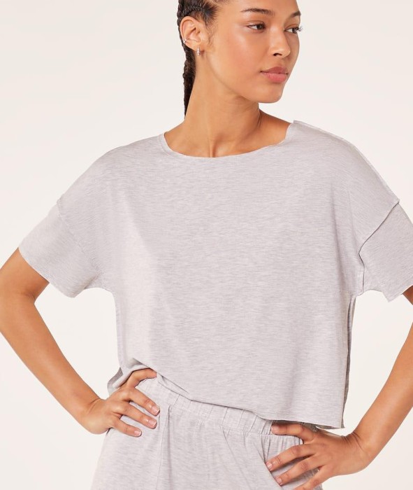 Szara góra od piżamy krótki rękaw (XL)