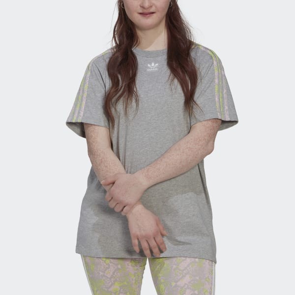 Szary t-shirt melanż SNAKE TEE HT5990 (36)