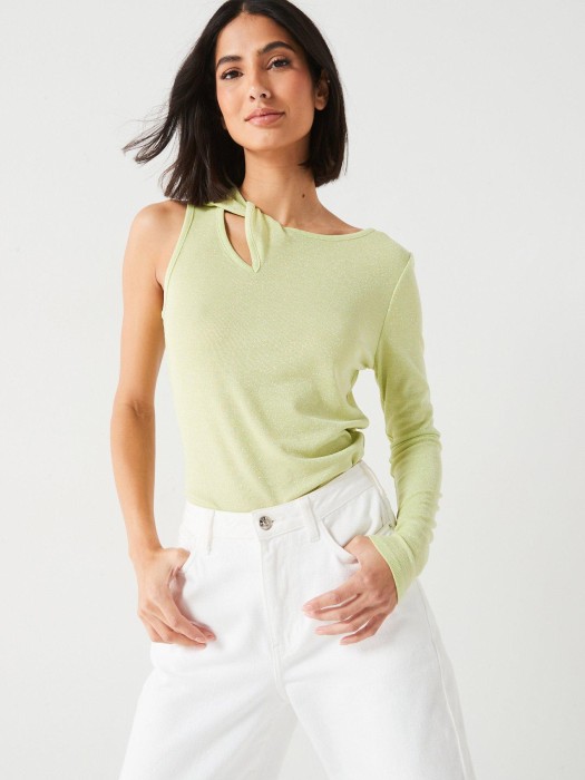 Pistacjowy asymetryczny top (36)