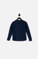 Granatowy t-shirt cekinowy napis