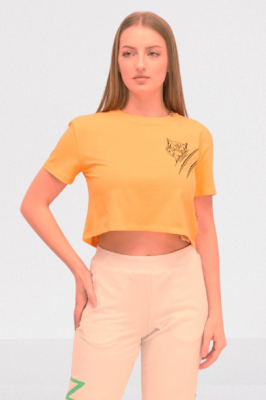 Pomarańczowy krótki t-shirt (XL)