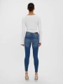 Niebieskie jeansowe rurki dziury (XS)