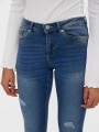 Niebieskie jeansowe rurki dziury (XS)