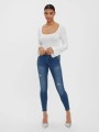 Niebieskie jeansowe rurki dziury (XS)