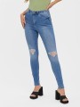 Niebieskie jeansy rurki dziury (XS)