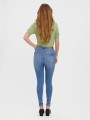 Niebieskie jeansy rurki dziury (XS)