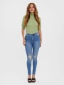 Niebieskie jeansy rurki dziury (XS)