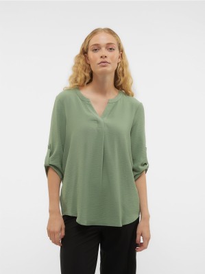 Zielona luźna bluzka v neck (S)
