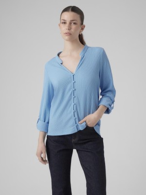 Teksturowana koszula v neck (46-48)