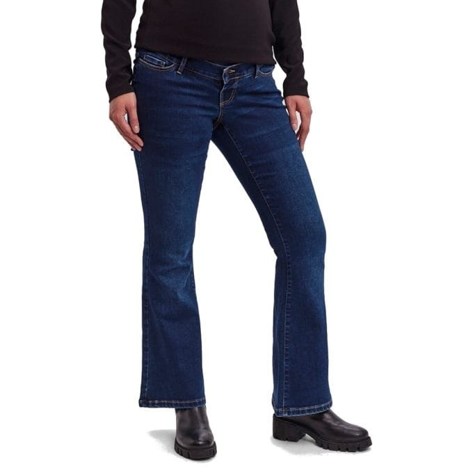 Jeansowe spodnie dzwony (XS)