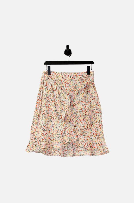 Ecru kopertowa spódnica wzór