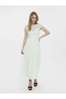 Jasnozielona sukienka koronkowa góra (S)