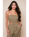 Asymetryczny top khaki (38)