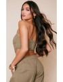 Asymetryczny top khaki (38)